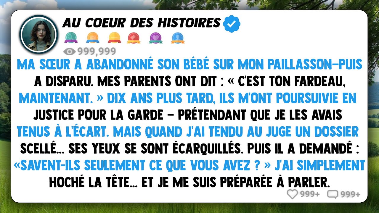 Ma sœur a abandonné son bébé sur mon paillasson — puis a disparu.
